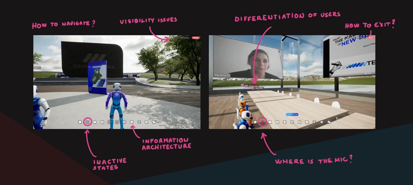 Sketch mapping the old UI's usability problems